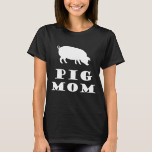 Schweine Mama Lieben Schwein Weiße Silhouette T-Shirt