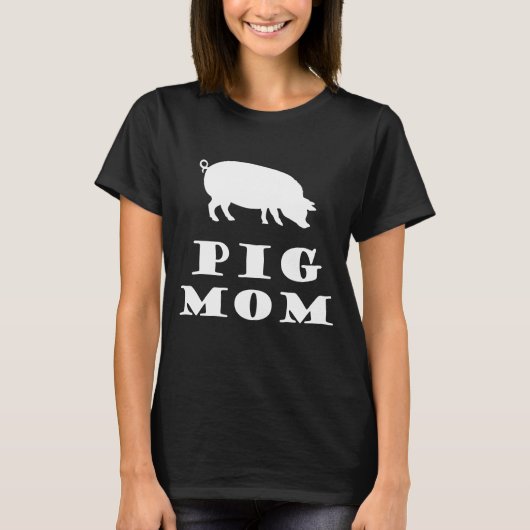 Schweine Mama Lieben Schwein Weiße Silhouette T-Shirt (Vorderseite)
