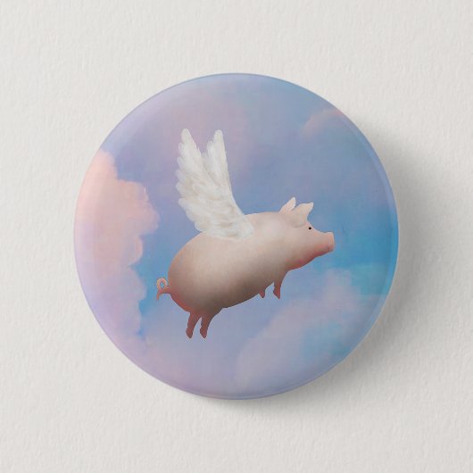 Schweine mit Flügelknopf Button (Vorderseite)