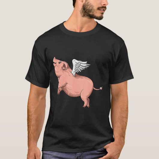 Schweine mit Flügeln Fliegenschweinliebhaber T-Shirt (Vorderseite)