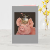 Schweine mit getufteter Titelkarte Karte (Gelbe Blume)