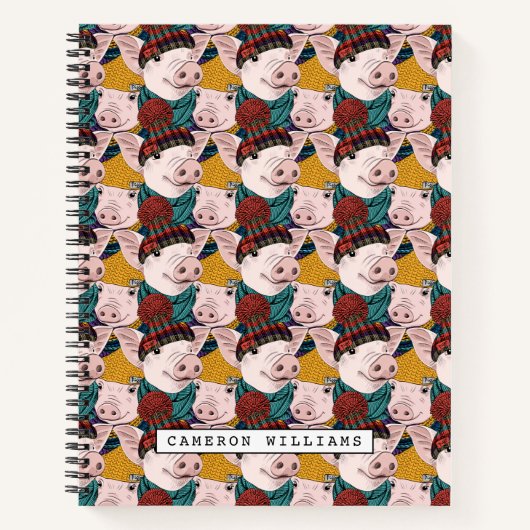 Schweine mit Hattern | Name hinzufügen Notizblock (Vorderseite)