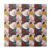 Schweine mit Hut-Muster Fliese (Vorderseite)