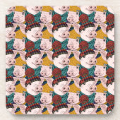 Schweine mit Hut-Muster Getränkeuntersetzer (Vorderseite)