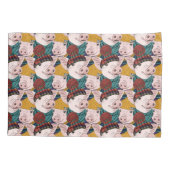 Schweine mit Hut-Muster Kissenbezug (Rückseite-Links)