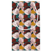 Schweine mit Hut-Muster Kleine Geschenktüte (Rückseite)