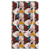 Schweine mit Hut-Muster Kleine Geschenktüte (Vorderseite)