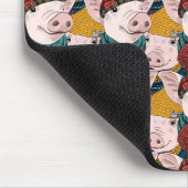 Schweine mit Hut-Muster Mousepad (Ecke)