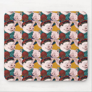 Schweine mit Hut-Muster Mousepad
