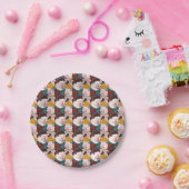 Schweine mit Hut-Muster Pappteller (Party)