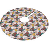 Schweine mit Hut-Muster Polyester Weihnachtsbaumdecke (Schrägansicht)