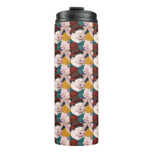 Schweine mit Hut-Muster Thermosbecher