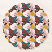 Schweine mit Hut-Muster Untersetzer (Vorderseite)