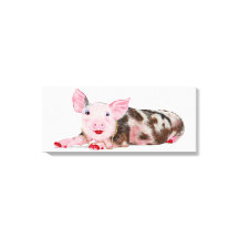 Schweine mit Lipstick Druck auf Leinwand