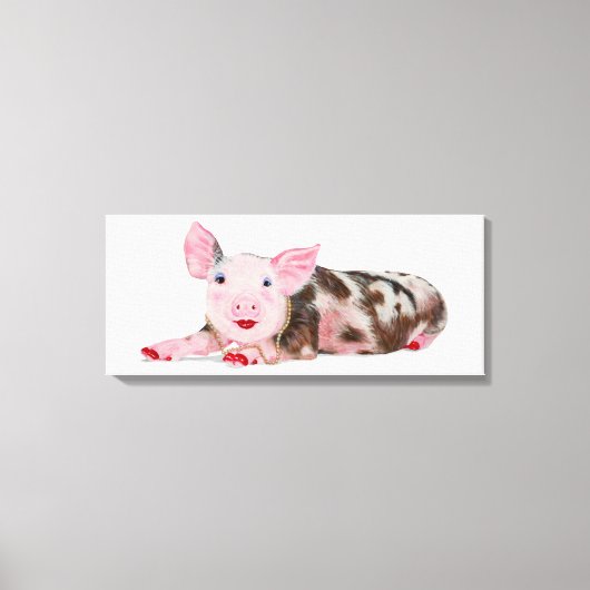 Schweine mit Lipstick Druck auf Leinwand (Vorderseite)