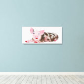 Schweine mit Lipstick Druck auf Leinwand (Insitu (Holzboden))