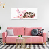Schweine mit Lipstick Druck auf Leinwand (Insitu (Wohnzimmer))