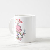 Schweine mit Spritze in der Hand| Rücken-Colon Kaffeetasse (Vorderseite Links)