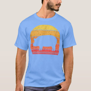 Schweine mit Vintagem Sonnenuntergang Schweine T-Shirt
