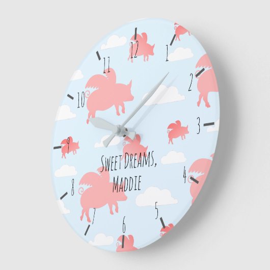 Schweine mit Whimsikum Große Wanduhr (Winkel)