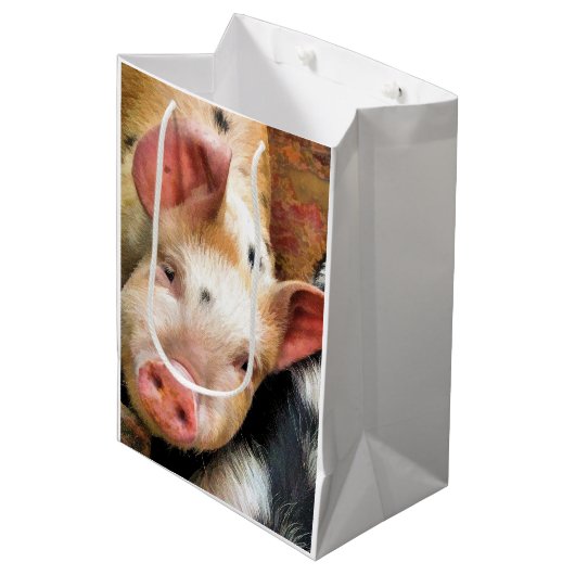 SCHWEINE MITTLERE GESCHENKTÜTE (Vorderseite Schrägansicht)