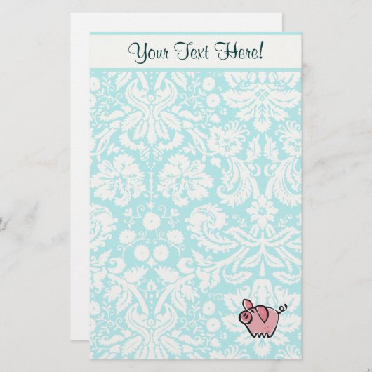 Schweine,Niedlich Briefpapier (Vorne/Hinten)