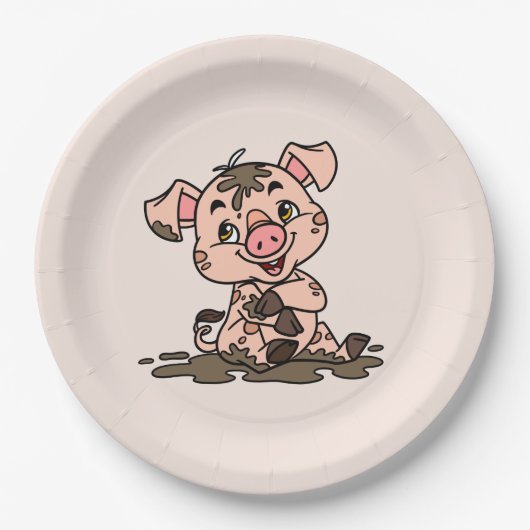 Schweine-Papierteller Pappteller (Vorderseite)