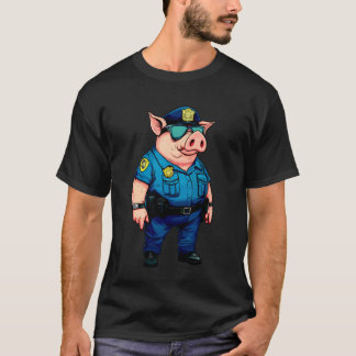 Schweine Polizei Beamter Schwein T-Shirt