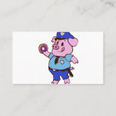 Schweine Polizist, der einen Donut isst| Rückenfar Visitenkarte (Rückseite)
