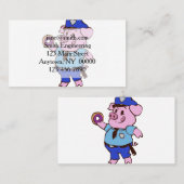 Schweine Polizist, der einen Donut isst| Rückenfar Visitenkarte (Vorne/Hinten)