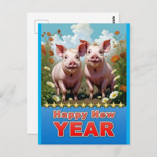 Schweine Postkarte (Vorne/Hinten)