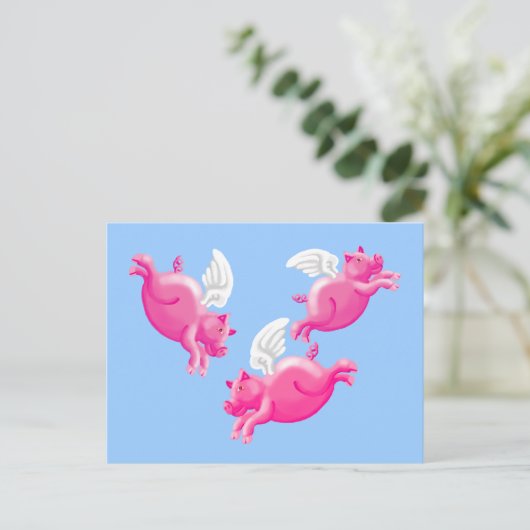 Schweine Postkarte (Stehend Vorderseite)