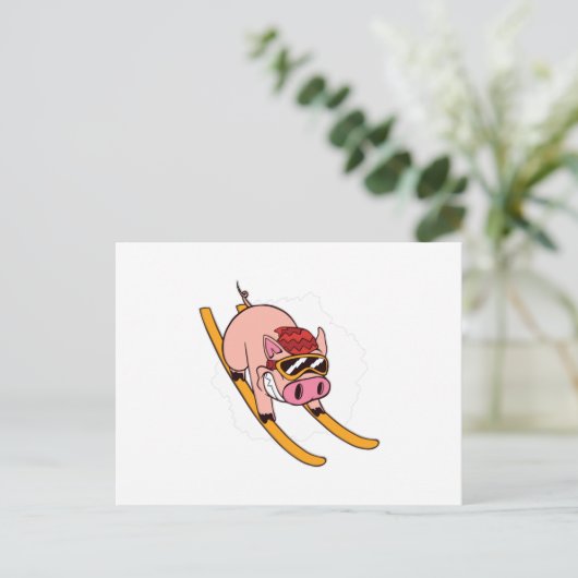 Schweine Postkarte (Stehend Vorderseite)