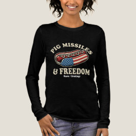 Schweine-Raketen und Freiheit Vintage-Patriotische Tri-Blend Shirt