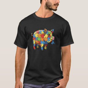 Schweine-Rätsel Autismus-Bewusstsein Autistische F T-Shirt