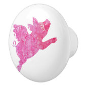 Schweine, rosa Schweinefleisch, Keramikknauf (Rechts)