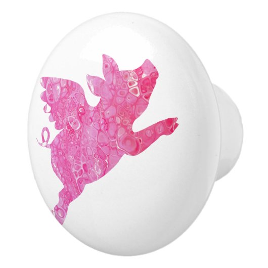 Schweine, rosa Schweinefleisch, Keramikknauf (Rechts)