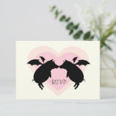 Schweine RSVP Karte (Stehend Vorderseite)