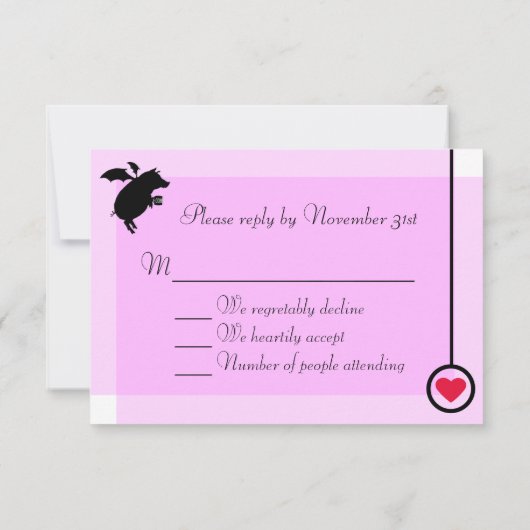Schweine RSVP Karte (Rückseite)