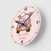 Schweine Runde Wanduhr (Winkel)