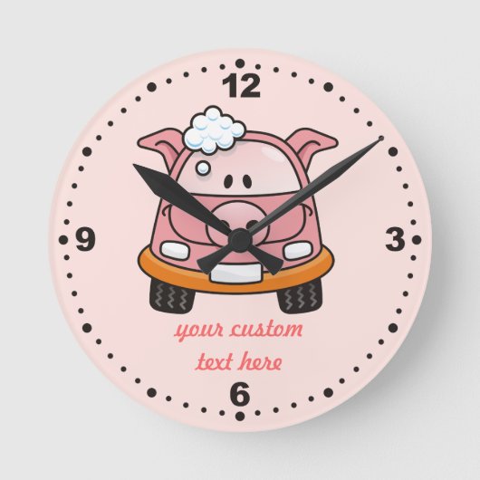 Schweine Runde Wanduhr (Vorderseite)