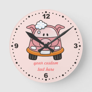 Schweine Runde Wanduhr