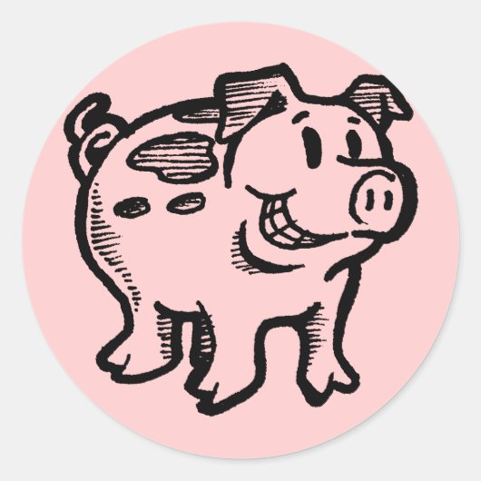 Schweine Runder Aufkleber (Vorderseite)