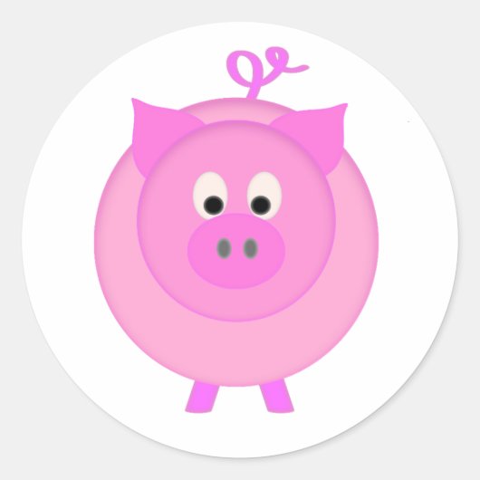 Schweine Runder Aufkleber (Vorderseite)