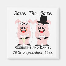 Schweine Save the Date Hochzeitsankündigung