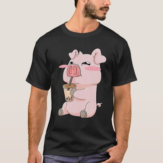 Schweine Schwein Boba Bubble Tee Anime Kawaii Nied (Vorderseite)