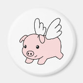 Schweine - Schwein mit Flügeln Magnet (Vorne)
