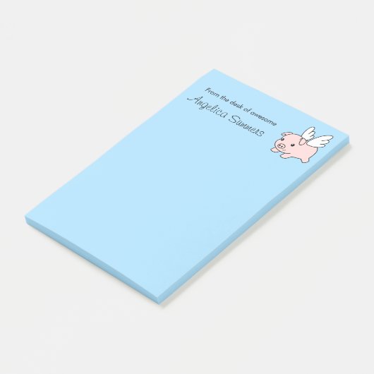 Schweine - Schwein mit Flügeln Post-it Klebezettel (angewinkelt)