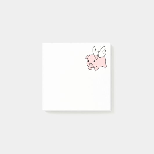 Schweine - Schwein mit Flügeln Post-it Klebezettel (Vorderseite)