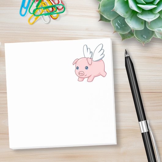 Schweine - Schwein mit Flügeln Post-it Klebezettel